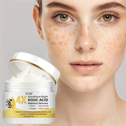 Kojic Acid Face Cream, Evens Out Skin Tone, Eliminates Dark Spots and Dullness - Non-Greasy, Suitable for Both Men and Women - Whitening and Moisturizing Cream, for Day and Night Use - 60g