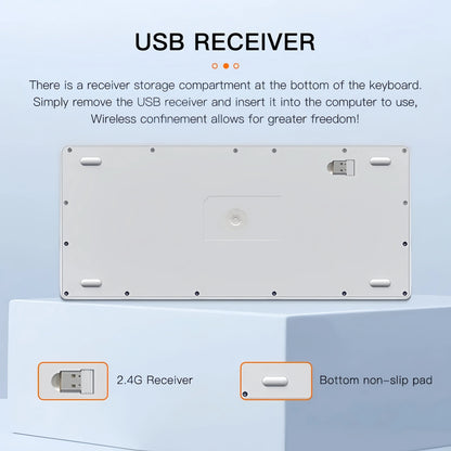 Dual-Mode Bluetooth 5.0 Keyboard 2.4G Wireless Keyboard 3-BT Rechargeable Gaming Keyboard For Laptop Tablet Android iOS Windows