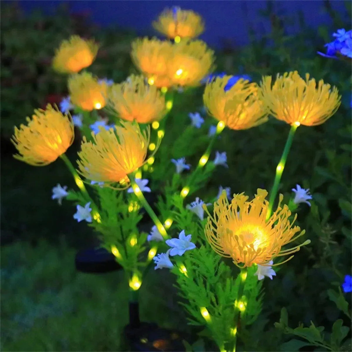 2PC solar powered shore flower ground plug-in lamp, outdoor waterproof, beautiful flower decoration, 1PCourtyard lawn decoration - Urbizia