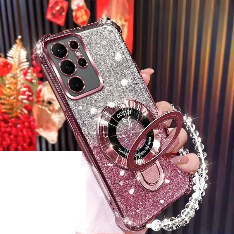 Samsung Glitter Magnetic Bracelet Shockproof Case Cover