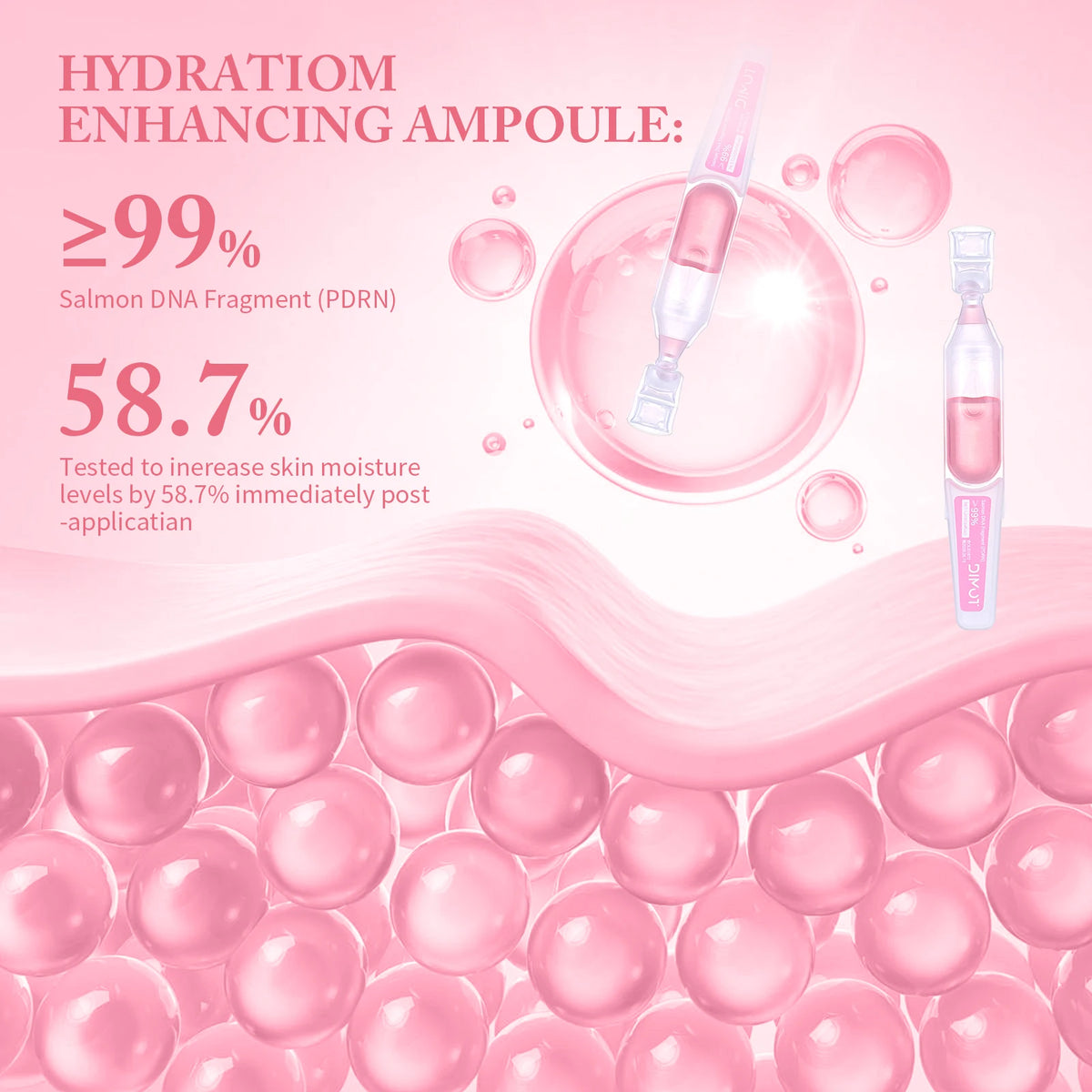 30pcs/Box PDRN Pink One Day Serum Deep Moisturizing,Repairs,Brightens,Reduces Sagging Skin Care Essence Multi-effect Benefits