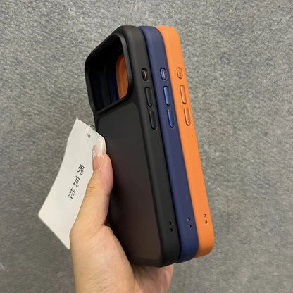 Luxury New Metal Buttons Matte Transparent Phone Case For iPhone 17 Pro Max 17Pro 17 Air Skin Feel Shockproof Bumper Clear Cover