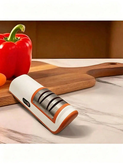 Rechargeable Electric Kitchen Cutlery Polisher, 2 Speed Adjustable Household Cutlery Care Machine, Multi Function Maintenance Accessory Suitable For Kitchen Cutlery And Scissors, Compact Small Kitchen Gadget For Daily Home Us