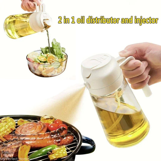 2-in-1 Oil Sprayer Bottle 500ml Cooking Spray Tool