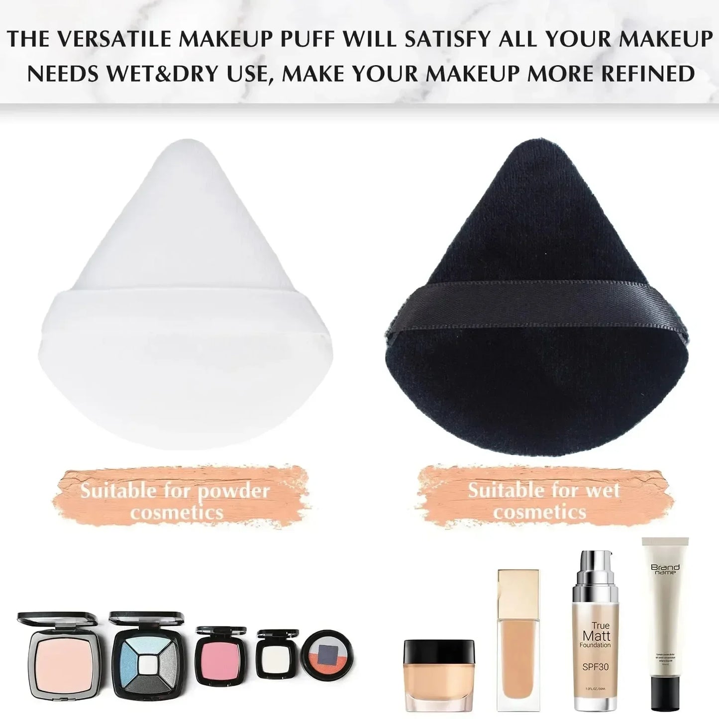 Triangle Velvet Powder Puff – Soft Makeup Sponge