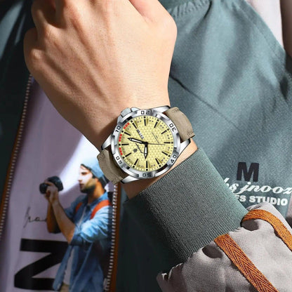 POEDAGAR Original Business Man Wristwatch Waterproof Luminous Date Week Casual Watch For Men Quartz Leather Luxury Fashion Men's Watches Reloj