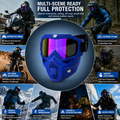 Dustproof Motocross Glasses Adjustable Motorcycle Goggles Breathable Full Face Protective Motorbike Dirt Bike Off-road Mask