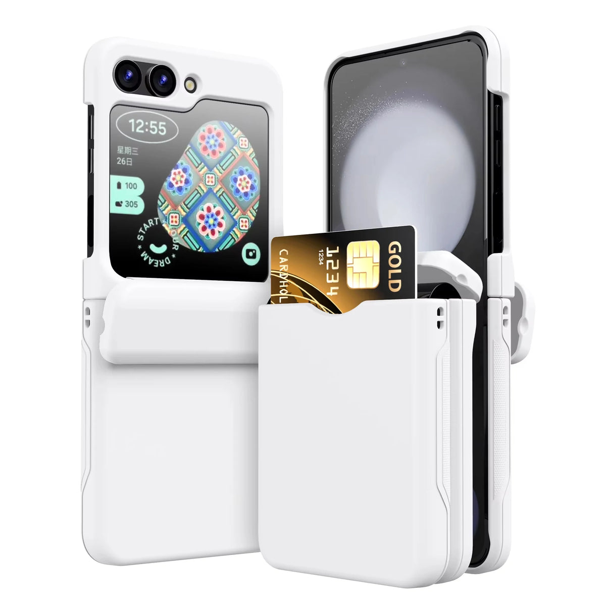 Flip Cover Card Insertion Phone Case For Samsung Galaxy Z Flip 8 Galaxy Z Flip 7 5 4 6 Shockproof Fall Prevention Phone Cover