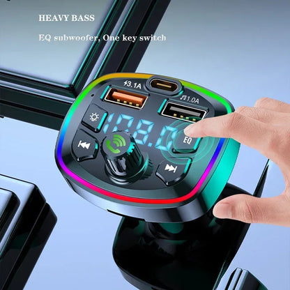 Car Bluetooth 5.0 FM Transmitter with Dual USB Charger - Urbizia