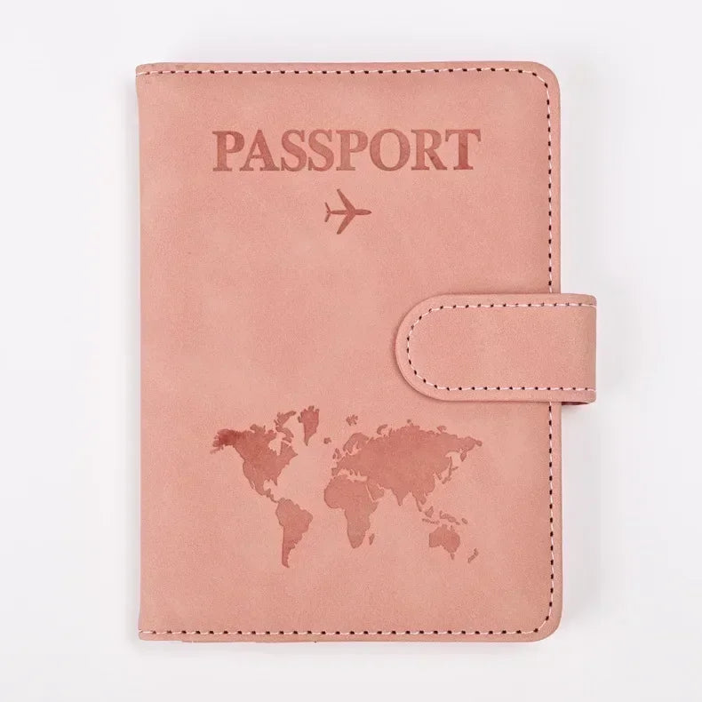 10 Colors Men Women PU Leather Travel Mad Passport Cover Holder Case Ticket Wallet with Credit Card Holder Protector Cover