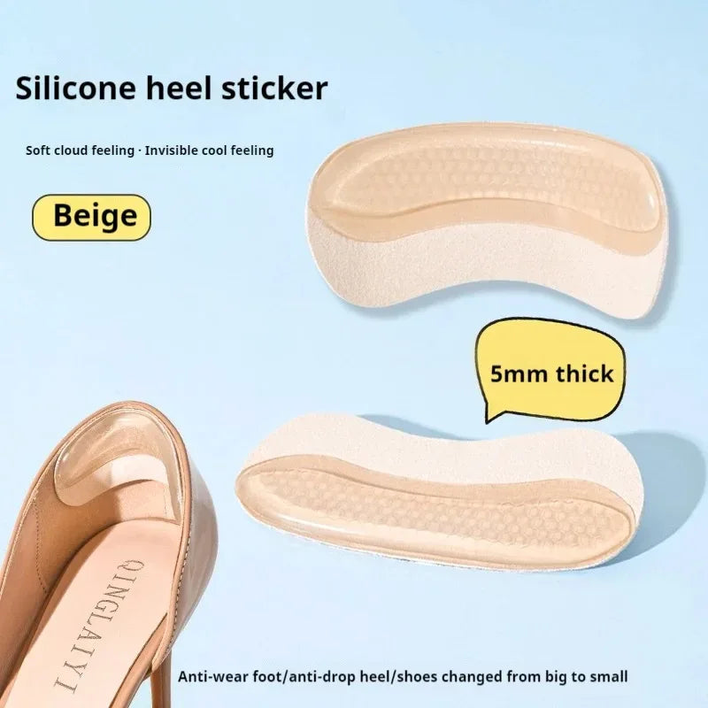Silicone Heel Sticker Heels Protector Insoles Adjust Size Adhesive Non-slip Shoe Pads Pain Relief Foot Care Insert