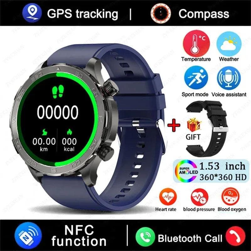 2026 New GPS Smart Watch Men AMOLED Screen Always Show Time Heart Rate IP68 Waterproof Bluetooth Call Sports Fitness Smart Watch - Urbizia
