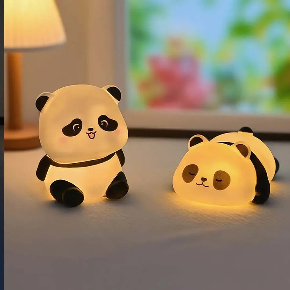 New Panda LED Night Light Living Room Cute Panda Plastic Lamp Bedside Decor Creative Kids Night Light Birthday Gift Decoration - Urbizia