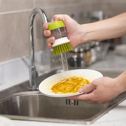 Dish Brush With Soap Dispenser – Multi-Use Kitchen Palm Brush With Tray