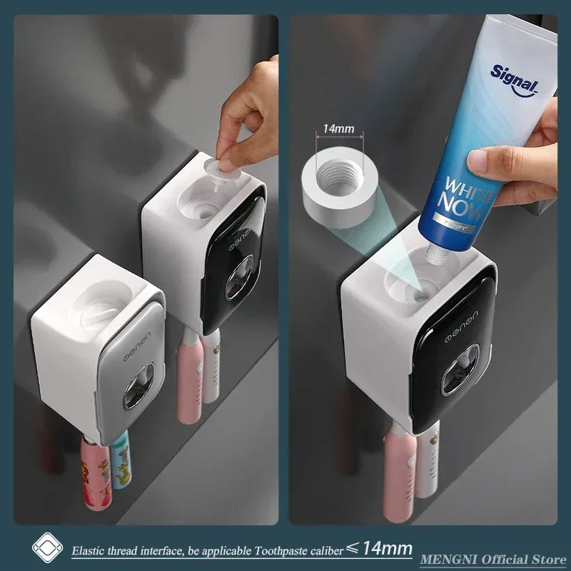 Automatic Toothpaste Dispenser & Wall-Mounted Toothbrush Holder - Urbizia