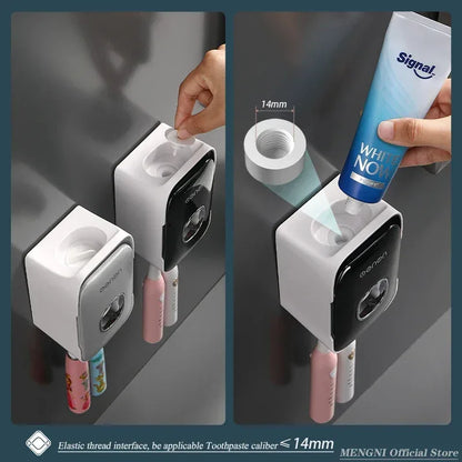 Automatic Toothpaste Dispenser & Wall-Mounted Toothbrush Holder - Urbizia