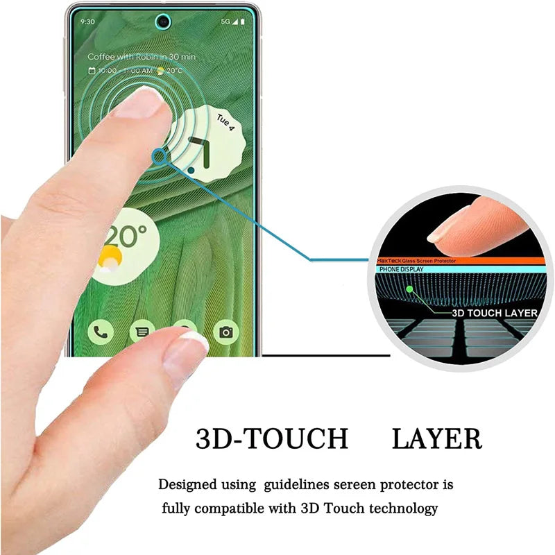4PCS Tempered Glass for Google Pixel 9 10 8 Pro 9A 8A 7 7A Protective Transparent Screen Protector Film Glass