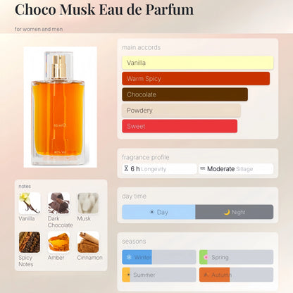 2/1 pcs Choco Musk Perfume - Original, Marshmallow & Pistachio Eau de Parfum Sprays 50ml (1.65 oz) | Gourmand Perfume with Chocolate & Vanilla | Long-Lasting Sweet Fragrances (Bundle)