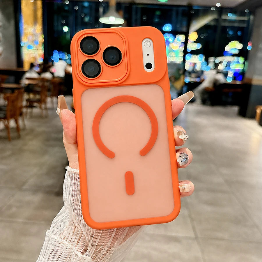 Matte Translucent Magnetic Phone Case Compatible with iPhone 18 17 16 15 14 13 12 11 Pro Max Plus, Wireless Charging Compatible, Shockproof Bumper Cover with Raised Camera Lens Protection, Precision Cutouts and Skin Friendly