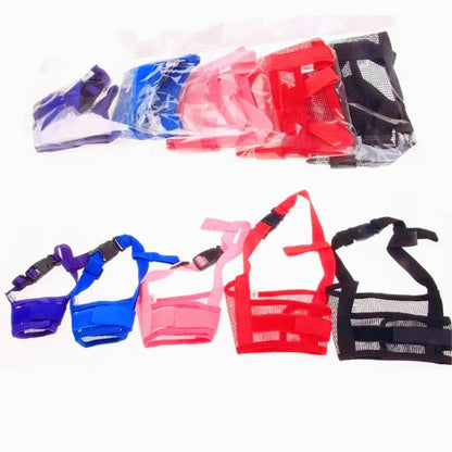 1pc Anti Barking Dog Muzzle for Small Large Dogs Mesh Breathable Pet Adjustable Mouth Muzzle Dogs Nylon Straps Dog Accessories