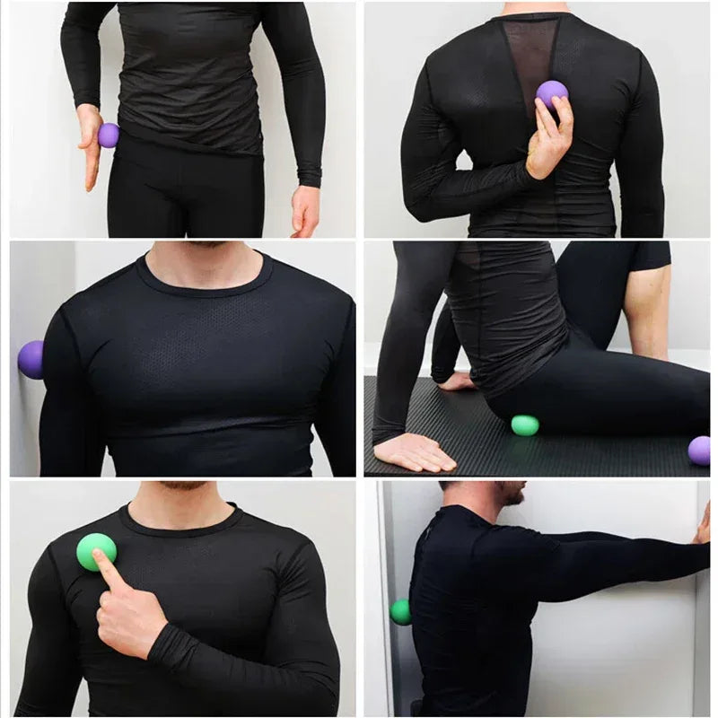 Rubber Fascia Massage Ball Lacrosse Balls Yoga Fitness Exerciser Deep Tissue Muscle Relaxation Foot Back Shoulder Healt Care - Urbizia