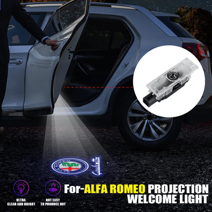 2PCS Car HD Projector Lamp Car Door Wireless Welcome Light LED Decoration Auto Accessories For Alfa Romeo Giulietta Stelvio 2017