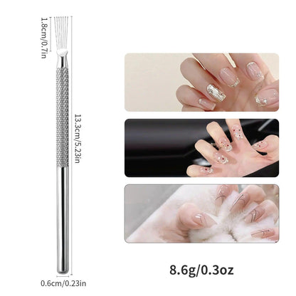 Nail Art Wire Drawing Tool Multifunctional Seven-pin Pen Texture Brush Tools DIY Nail Brush Bendable Feather Pin Painting Lines