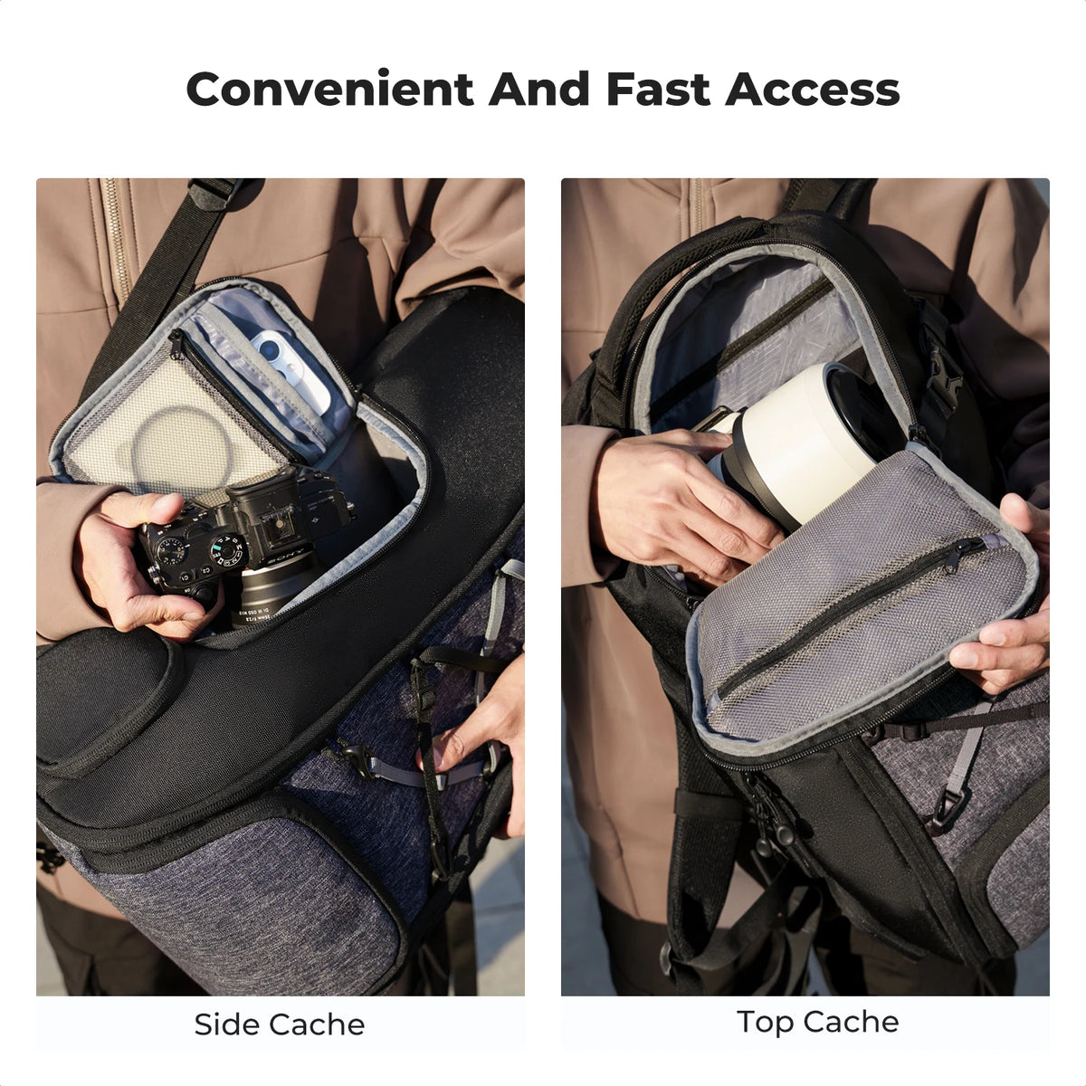 K&F CONCEPT 32L/25L Large Camera Backpack for Canon Sony DJI DSLR/SLR Camera Bag Case 15" Laptop with Tripod Strap and Raincover