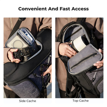K&F CONCEPT 32L/25L Large Camera Backpack for Canon Sony DJI DSLR/SLR Camera Bag Case 15" Laptop with Tripod Strap and Raincover