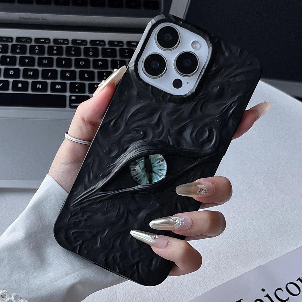 3D Evil Eyes Frosted TPU Case for iPhone 17–11 Series