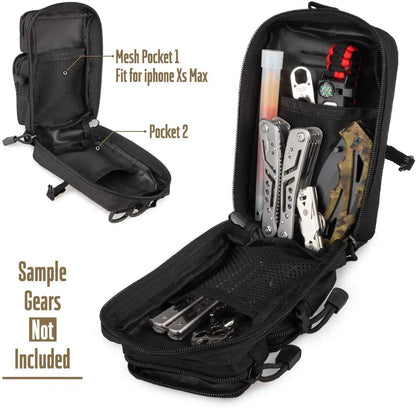 Mini Molle Utility Pouch, EDC Small Tool Pouch for Outdoor Hiking Camping, Phone & Gear Storage Bag