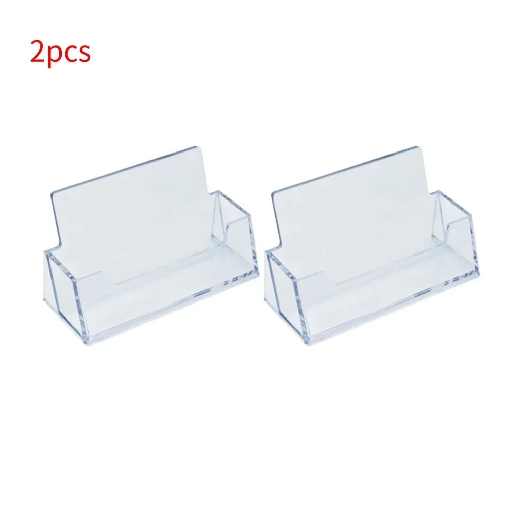 Clear Business Card Holder Organizer Office Desk Display Stand Memo Counter Accessories Tabletop Business Card Holder Case Box - Urbizia