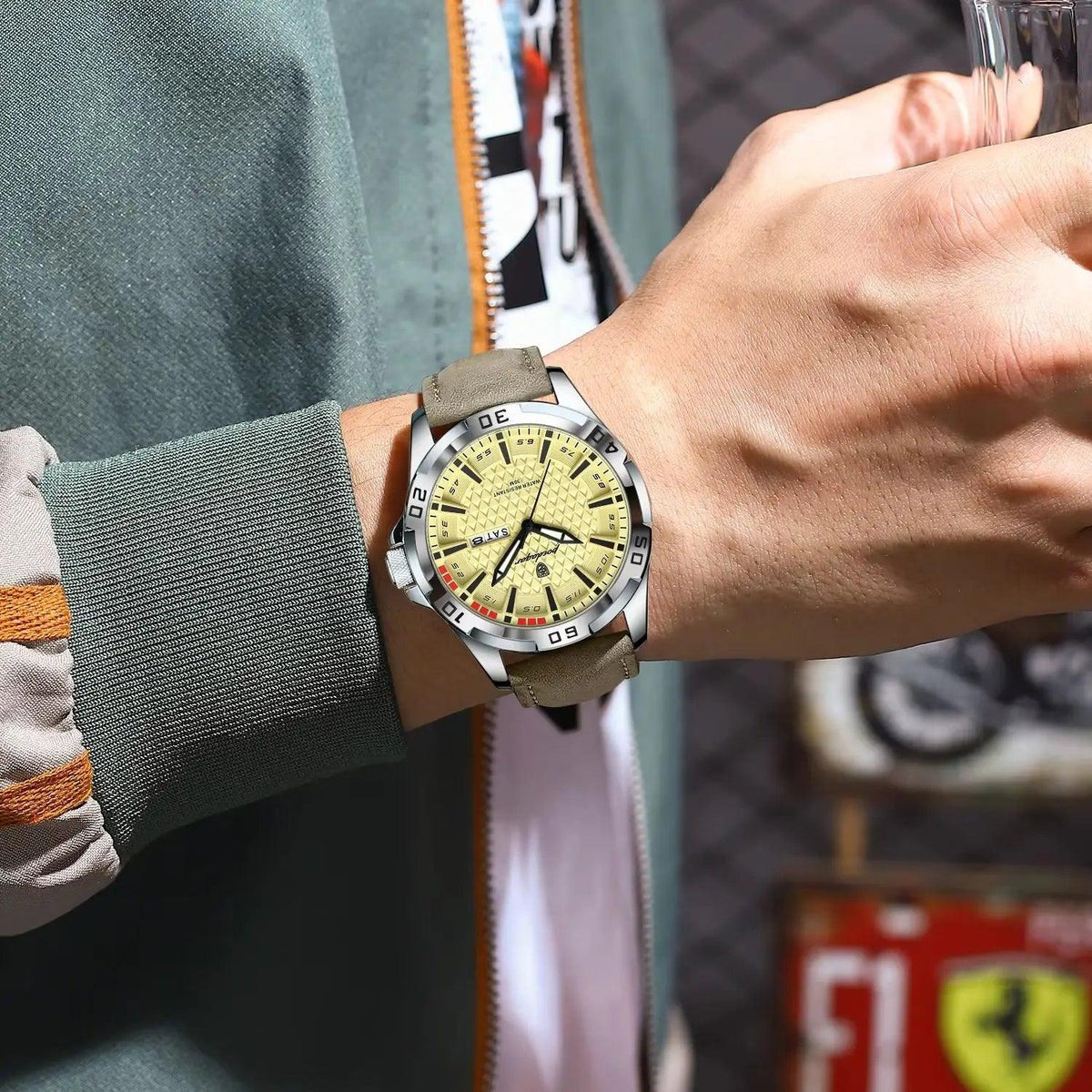 POEDAGAR Original Business Man Wristwatch Waterproof Luminous Date Week Casual Watch For Men Quartz Leather Luxury Fashion Men's Watches Reloj
