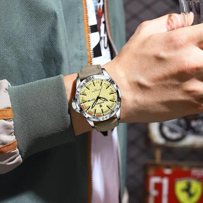 POEDAGAR Original Business Man Wristwatch Waterproof Luminous Date Week Casual Watch For Men Quartz Leather Luxury Fashion Men's Watches Reloj