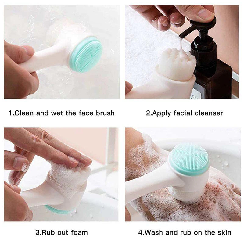 Double-Sided Silicone Facial Cleansing Brush