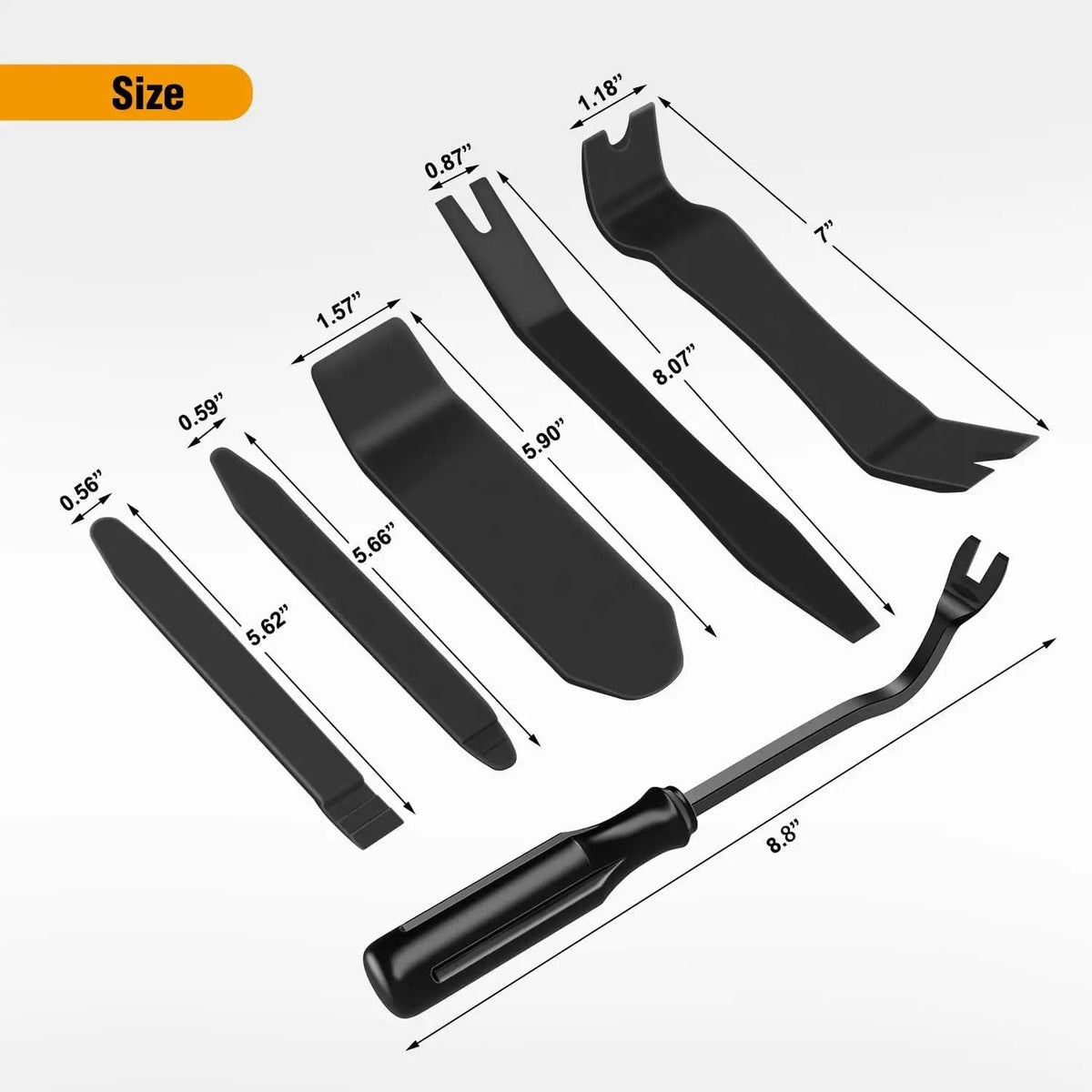 Nilight 6PCS Auto Trim Removal Tool Kit No-Scratch | Removal Tool Kit for Car Audio Dash Panel Window Molding Fastener Remover Tool Kit-Black