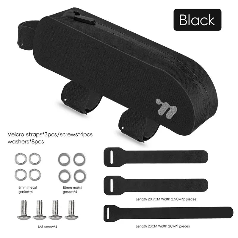 WEST BIKING Bike Top Tube Bag TPU Cycling Front Bag With Screws or Straps Waterproof MTB Road Bike Storage Bag Accessories