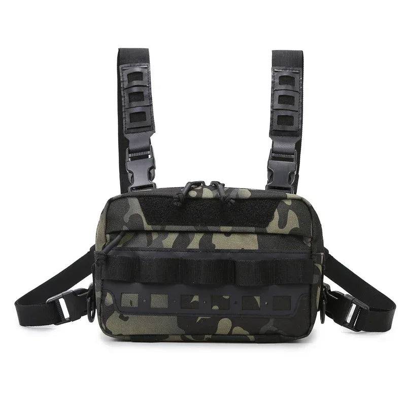 Men’s Camo Fishing Vest Chest Pack Outdoor Tackle Bag - Urbizia