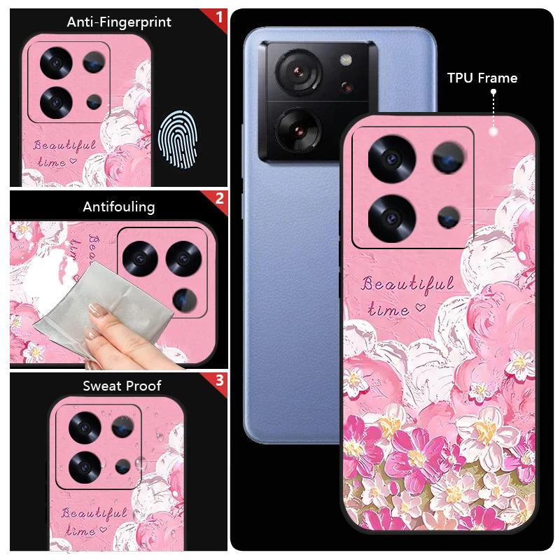 Floral Lanyard Soft TPU Case for Xiaomi Redmi & Poco Series