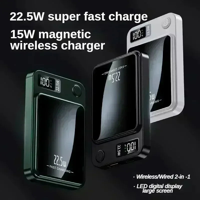 VIVO 500000mAh Magnetic Power Bank PD22.5W Wireless Fast Charging Large Capacity External Battery For iPhone Huawei Samsung