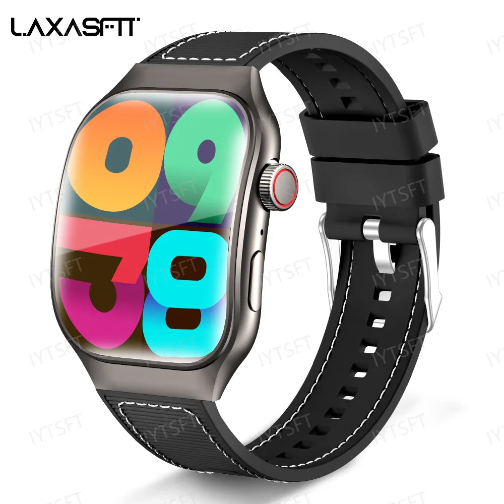 LAXASFIT New Bluetooth Call Smart Watch for Men 2.01" HD Curved Screen Sports Watch Health Monitor Smart Watch for Android iOS