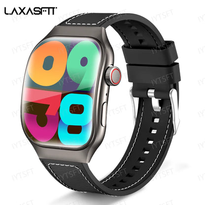 LAXASFIT New Bluetooth Call Smart Watch for Men 2.01" HD Curved Screen Sports Watch Health Monitor Smart Watch for Android iOS
