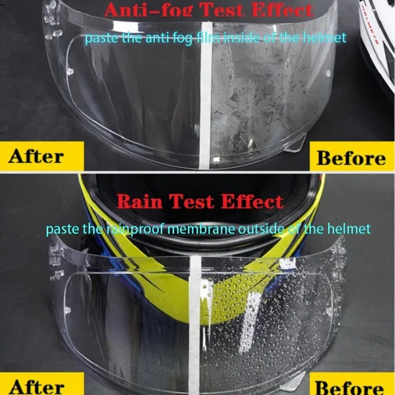 Universal Motorcycle Helmet Clear Rainproof and Anti-fog Film Safety Driving Durable Nano Coating Sticker Film Helmet Accessorie
