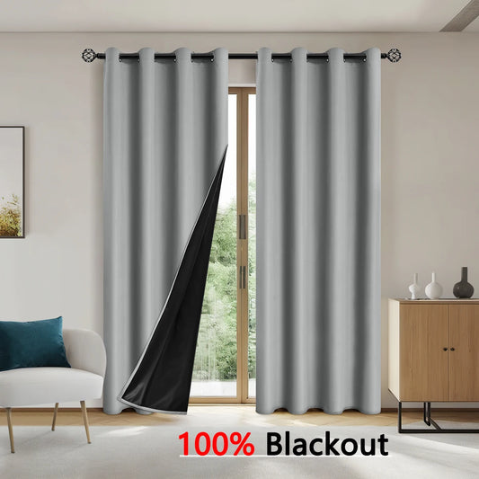 1pc Solid Color Blackout Curtain – Full Shading for Bedroom & Living Room