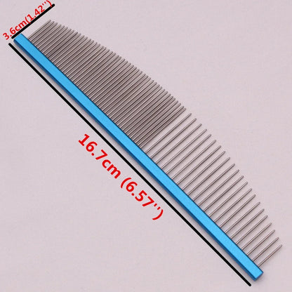 Pet Grooming Combs Aluminum Alloy Brush For Dogs Boundary Knot Massage Tools Professional Salon Cat Hair Cleaning Crescent Combs - Urbizia