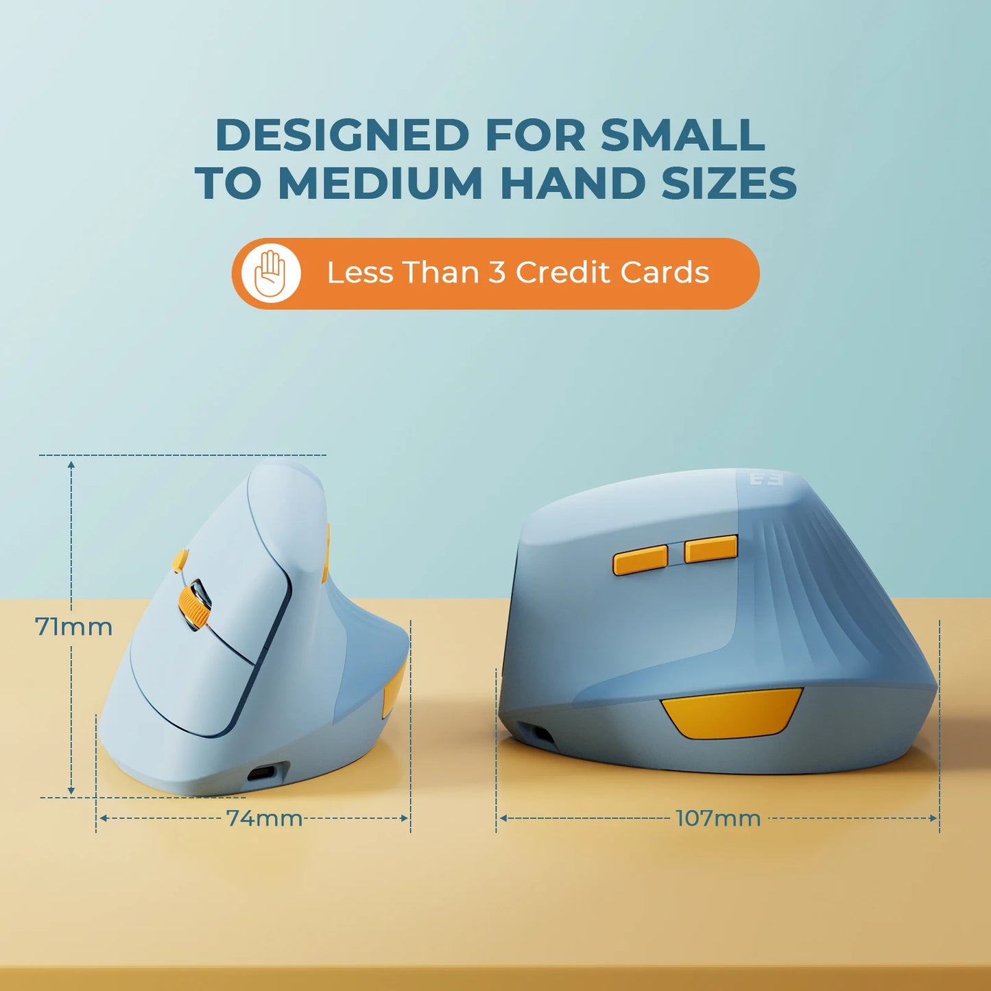 SEENDA Vertical Wireless Mouse Type C Rechargeable Ergonomic USB & Type C Mice for Laptop Laptop PC MacBook Windows Android