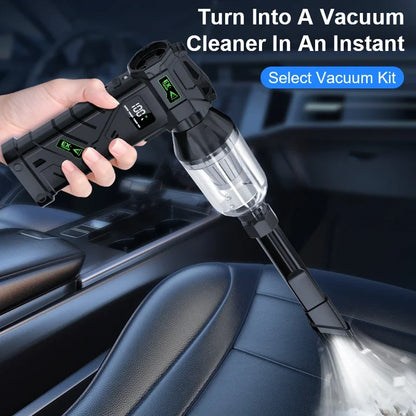 680000RPM 200W Cordless Turbo Air Duster 10000mAh Power Bank LED Light 4 Gears Stepless Blow & Vacuum for Car PC Home Camping