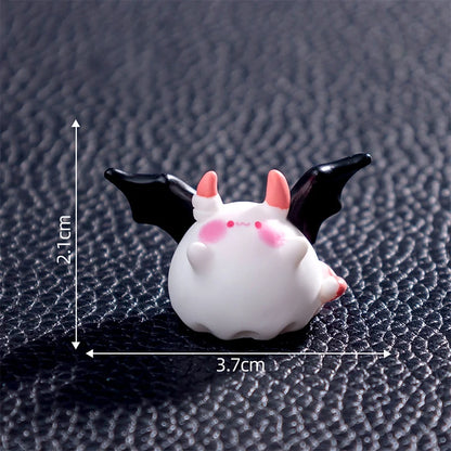 Miniature Halloween Resin Figurines – 3D Horror Raven, Tombstone, Ghost & Skull Ornaments