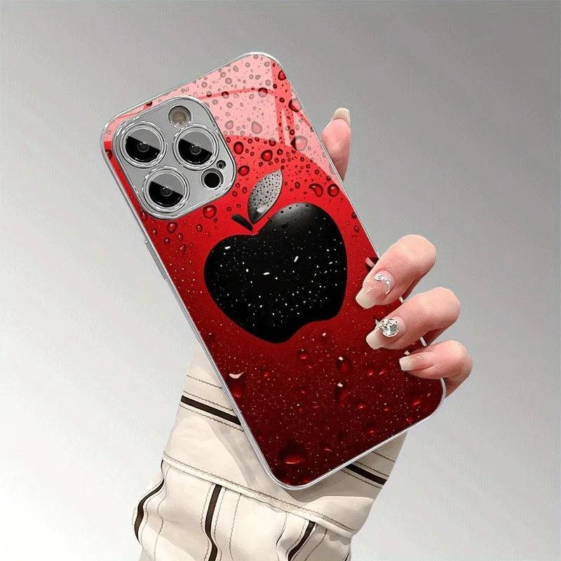 iPhone Lucky Red Water Drop Glass Case