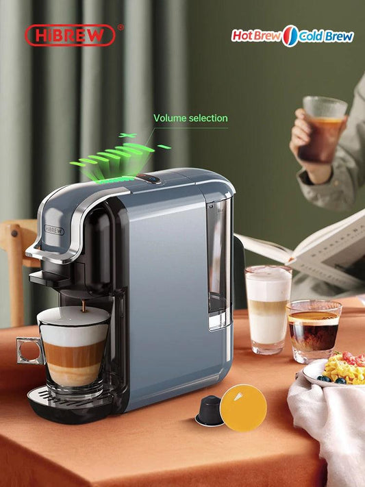 HiBREW Multiple Capsule Coffee Machine, Hot/Cold Dolce Gusto Milk Nespresso Capsule ESE Pod Ground Coffee Cafeteria 20Bar 5 in 1